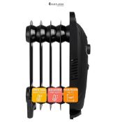 Abode 5 Fin Oil Filled Radiator 650W Portable Electric Heater in Black, Overheat Protection & Tip O