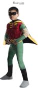 Rubie's Official DC Comic Teen Titan Robin Muscle Chest Child Costume, Superhero Fancy Dress