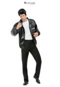 Smiffys Grease T-Birds Jacket for Adults in Black, Embroidered Logo, Officially Licensed Grease Fan