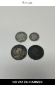 Early British Coin Collection – 1752 Irish Halfpenny, Victorian Shilling & Silver Coins