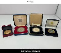 Collection of 4 Commemorative Medals & Medallions in Presentation Cases Including Concorde & Corona