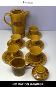 Vintage Palissy England 'Taurus' Coffee Set – Coffee Pot, Jug, 4 Cups & 5 Saucers