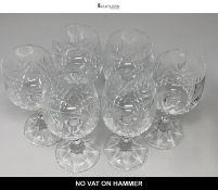 Set of 6 Vintage Cut Crystal Wine Glasses – Hand Cut Star & Crosshatch Pattern
