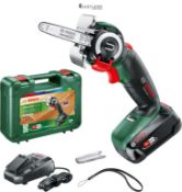 RRP £198.00 - Bosch Home and Garden 18 Nanoblade Cordless Saw Advancedcut, 18 Volt System, in Carry