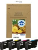 Epson 604 Pineapple, Genuine Multipack, Eco-Friendly Packaging, 4-Colours Ink Cartridges