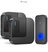 Kabol Wireless Doorbell with 2 Receivers, Plug in Door Bells 1000ft Long Range, Waterproof Cordless