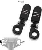 FOVPLUE 1.25" Highway Footpegs, Adjustable Footrest w/Mounting P-Clamps for Harley Touring Softail