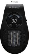 Russell Hobbs 500W Ceramic Plug Heater, Electric Heater Adjustable thermostat, 12 Hour Timer & LED