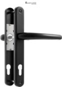 Black Door Handles Set 92mm PZ Centres 210mm Screw Hole Distance 240mm Backplate Length Replacement