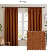 RRP £85.00 - furn. Soft Chenille Blackout Pencil Pleat Curtain Pair – Soft Touch Matt Textured Line