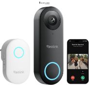 RRP £99.99 - Reolink Wired Video Doorbell with Chime, 2K+5MP HD, 2.4/5GHz Wi-Fi Doorbell Camera for