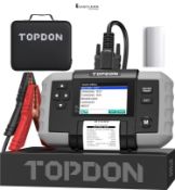 RRP £159.99 - TOPDON Battery Tester BT600, 12V 24V Car Battery Tester with Printer, 100 to 2000 CCA