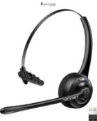 TECKNET Bluetooth Headset, Wireless On Ear Headphones with Noise Cancelling Microphone & USB Dongle