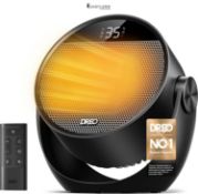 Dreo 1500W Portable Electric Heater for Home, 60° Adjustable Tilt, 10.5ft/s Fan Heater with Remote,