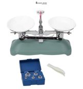Mechanical Balance Scale with Weight Set, 0.1g Precision, 100g/500g Capacity, Double Pan Tray Balan