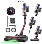 RRP £108.27 - Ultenic Cordless Vacuum Cleaner 65KPa/600W/60 Mins | Bendable Stick Vacuum, Time Coun