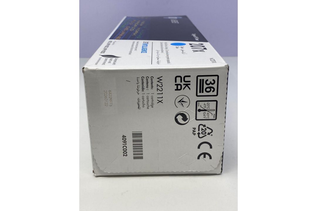 NEW - RRP £100.76 - HP W2211X 207X High Yield Original LaserJet Toner Cartridge, Cyan, Single Pack - Image 4 of 4