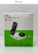 RRP £112.49 - Belkin BoostCharge 3-in-1 Magnetic Foldable MagSafe Charger with Qi2 15W - Compatible