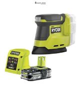 RRP £96.66 - Ryobi RPS18-125SA 18V ONE+ Palm Sander Kit (1 x 2.5 Ah)