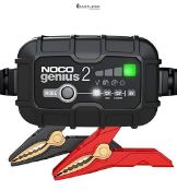 RRP £54.99 - NOCO GENIUS2UK, 2A Car Battery Charger, 6V and 12V Portable Smart Charger, Battery Mai