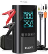 Jump Starter Power Pack with Air Compressor, 5-in-1 Car Battery Booster Jump Starter (8.5 Gas/7.5L