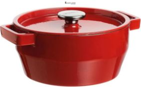 NEW - RRP £104.59 - PYREX 28cm Slow Cook Casserole Cast Iron, Red