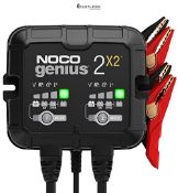 RRP £95.38 - NOCO GENIUS2X2: 4A 2-Bank Smart Battery Charger (2A/Bank) - 6V/12V Automatic Maintaine