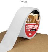IDL Packaging 3" Water-Activated (Gummed) Tape, Heavy-Duty 70 lbs Break Strength, 375' Roll Length,