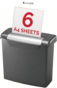 RRP £50.74 - Rexel Momentum S206 Strip Cut Paper Shredder, Shreds 6 Sheets, 9 Litre Bin, Black, 210