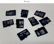 Bundle of 9 Mixed Brand Micro SD Cards 8GB Formatted