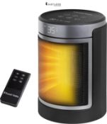 Russell Hobbs Space Heater in Black & Silver 1500W Silent Portable Oscillating Ceramic Round Electr