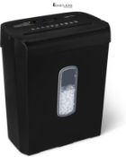 Amazon Basics Cross Cut Paper Shredder, 6 Sheets, with transparent window, for A4 documents and cre