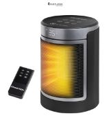 Russell Hobbs Space Heater in Black & Silver 1500W Silent Portable Oscillating Ceramic Round Electr