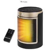 Russell Hobbs Space Heater in Black & Gold 1500W Silent Portable Oscillating Ceramic Round Electric