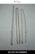 Three assorted 9ct gold chains, 6.59g