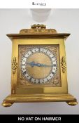 Swiss Brass Carriage Clock with Ornate Dial, 15 Jewels