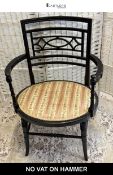 A Regency Style Black-Painted Childs Armchair