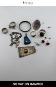 A mixed group of silver and gemstone jewellery, 61.3g