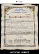 Fine Victorian Illuminated Presentation Address to H. J. Saunders Esq., Brentford Philanthropic Soc