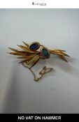 Vintage 9ct Gold and Opal Spray Brooch, 7.40g