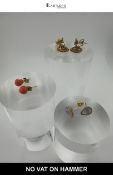 Collection of Three Pairs of Earrings including yellow metal and Silver-Gilt