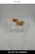 Pair of French 18ct Yellow Gold Engraved Half-Hoop Earrings, 1.92g