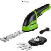 WORKPRO 2 IN 1 Cordless Hedge Trimmer and Grass Shear, 3.6 V Electric Grass Trimmer with 2000 mAh L