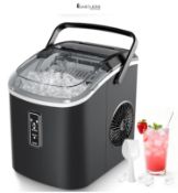 RRP £84.99 - EUHOMY Ice Maker Machine, Self-Cleaning Ice Cube Maker, Portable Ice Maker with Handle