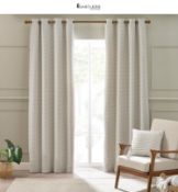NEW - RRP £56.74 - Catherine Lansfield Stab Stitch 90x90 Inch Lined Eyelet Curtains Two Panels Natu