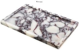 NEW - RRP £69.50 - Real Luxurious Natural Marble Vanity Tray Genuine Marble/Stone Storage Tray for