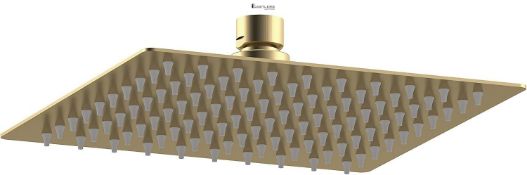 RRP £65.95 - nuie A8088 Windon | Modern Bathroom Square Easy Clean Fixed Shower Head, 200mm, Brushe