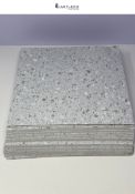 YAYODS 40 PCS Tile Vinyl Flooring, 30x30cm Self Adhesive Floor, Waterproof White Marble Gravel Text
