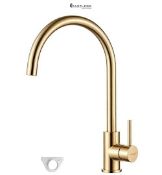 GRIFEMA G4008Y Irismart-Tall Kitchen Faucet, Single-Lever Sink Mixer, Stainless Steel, Gold [Amazon