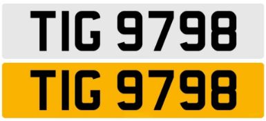 A registration number, TIG 9798, with retention certificate All lots in this sale are sold as is and